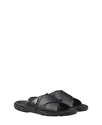Prada Men's Leather Crisscross Slides