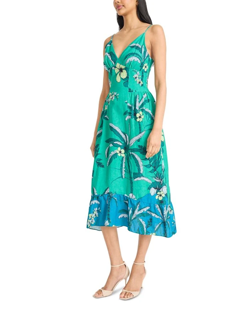 V Neck Midi Dress