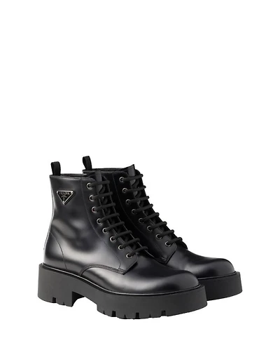 Men's Brushed Leather Combat Boots