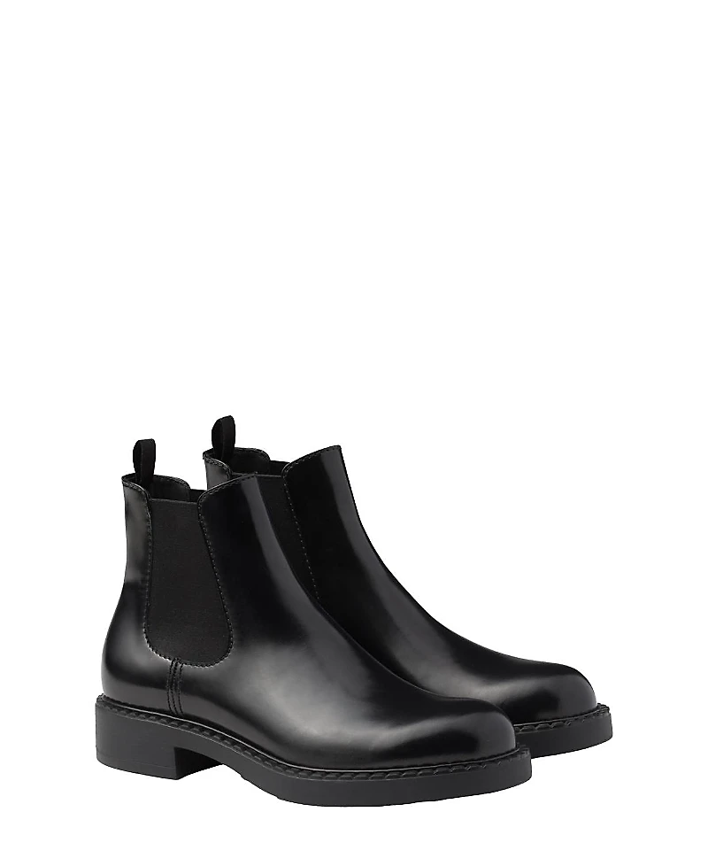 Prada Men's Brushed Leather Chelsea Boots