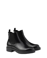 Prada Men's Brushed Leather Chelsea Boots