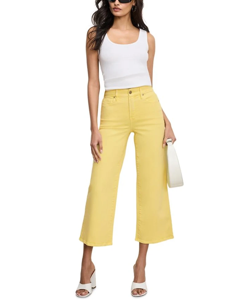 Good Waist Cropped Palazzo Jeans Lemon
