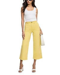 Good Waist Cropped Palazzo Jeans Lemon