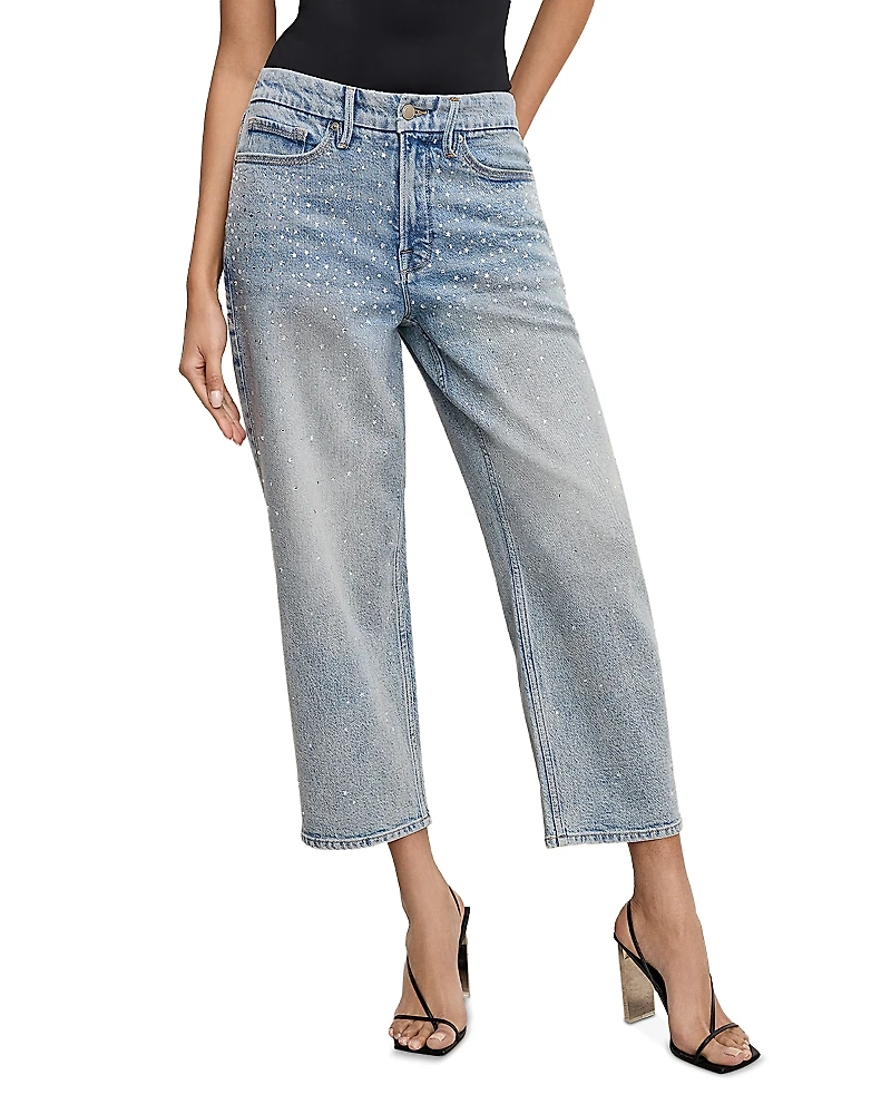 Good American Crystal Stars 90s Ankle Jeans