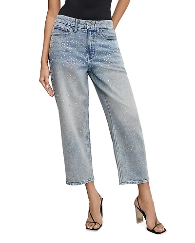 Good American Crystal Stars 90s Ankle Jeans