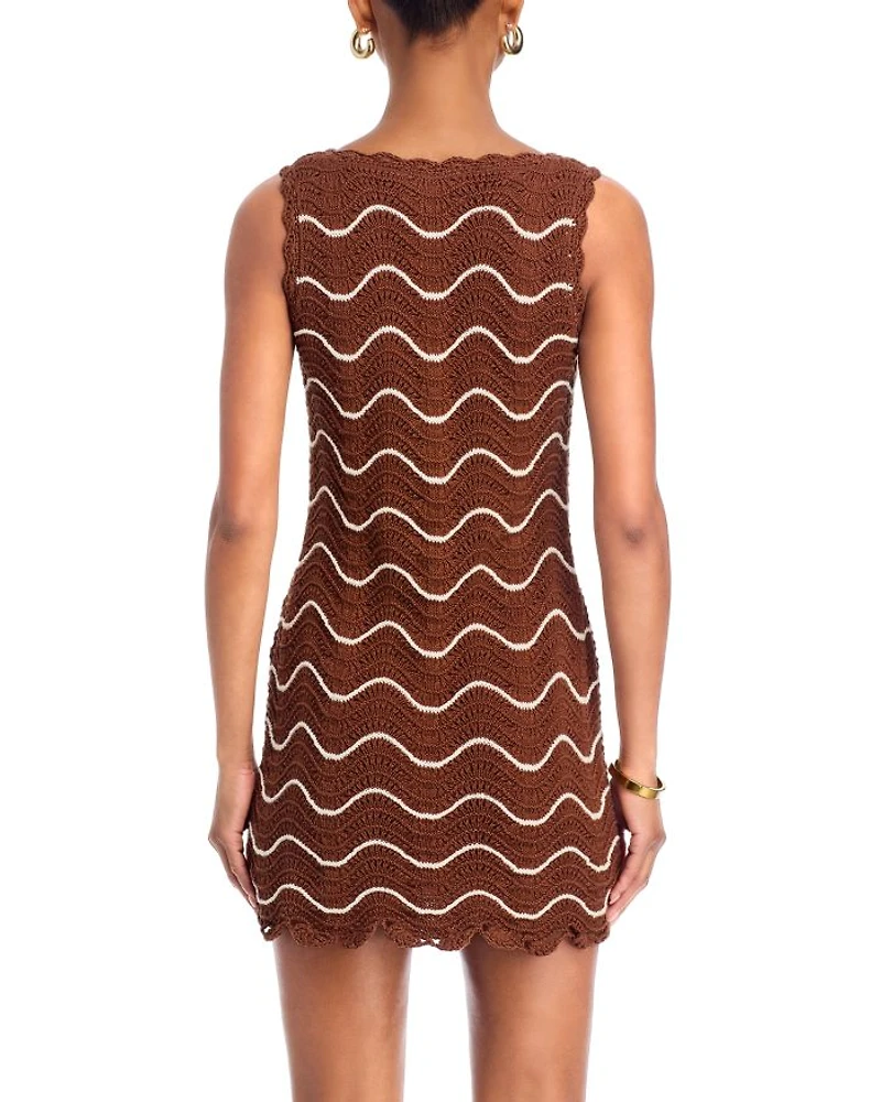 Orel Wave Crochet Mini Dress