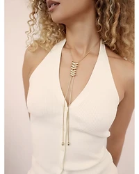 Metal Moderna Lariat Necklace