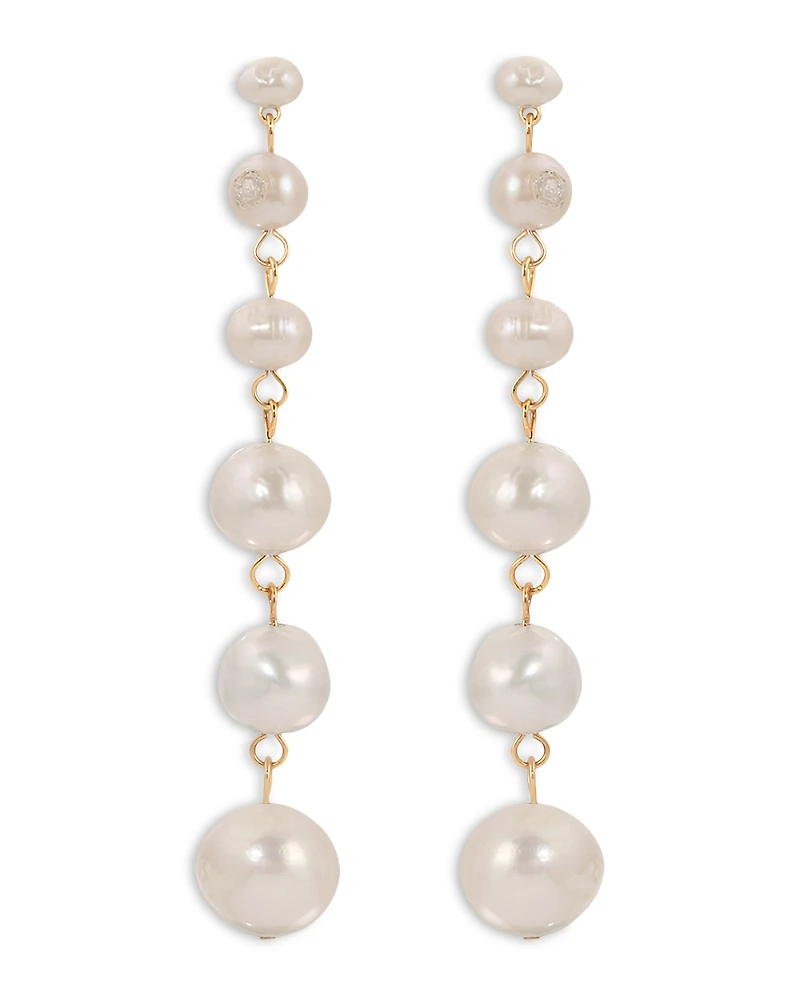 Ettika Cultured Freshwater Pearl Linear Drop Earrings