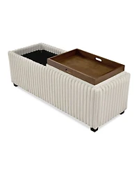 Nima Boucle Storage Bench with Trays