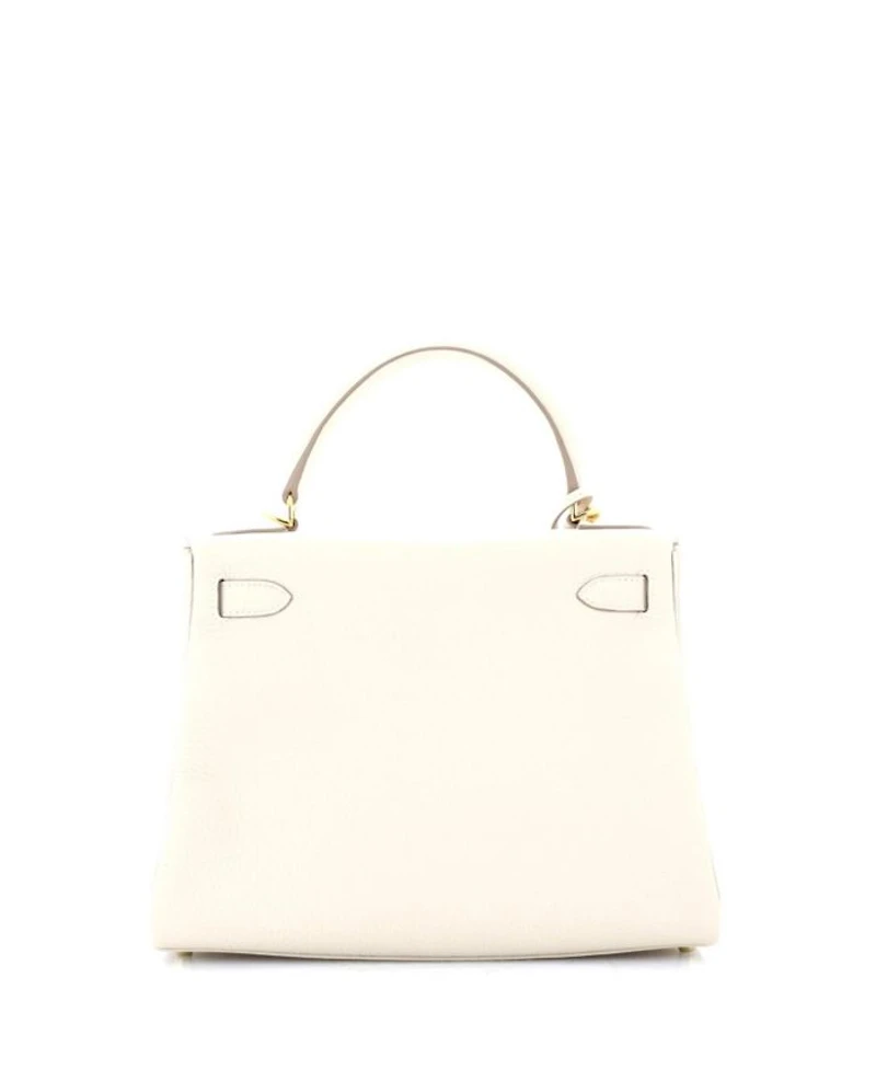 Kelly 28 Handbag Light Clemence with Gold Hardware