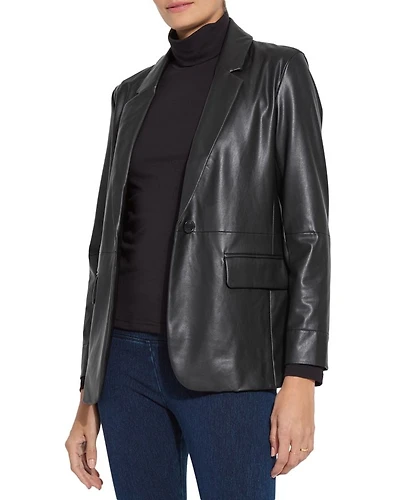 Faux Leather Blazer