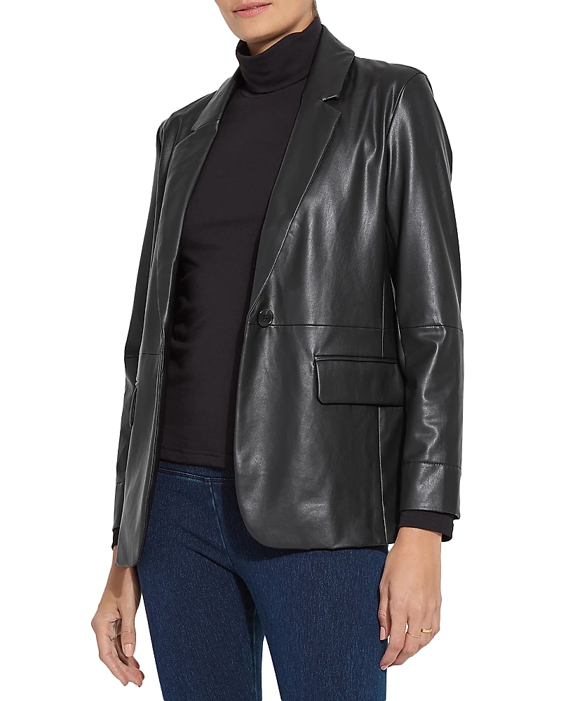 Lysse Faux Leather Blazer