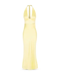 La Lune Plunged Halter Dress