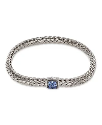 John Hardy Sterling Silver Icon Bracelet with Blue Pave Sapphire