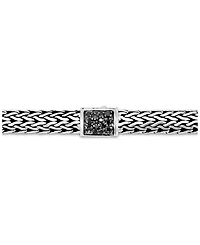 Sterling Silver Classic Chain Black & Blue Sapphire Reversible Bracelet