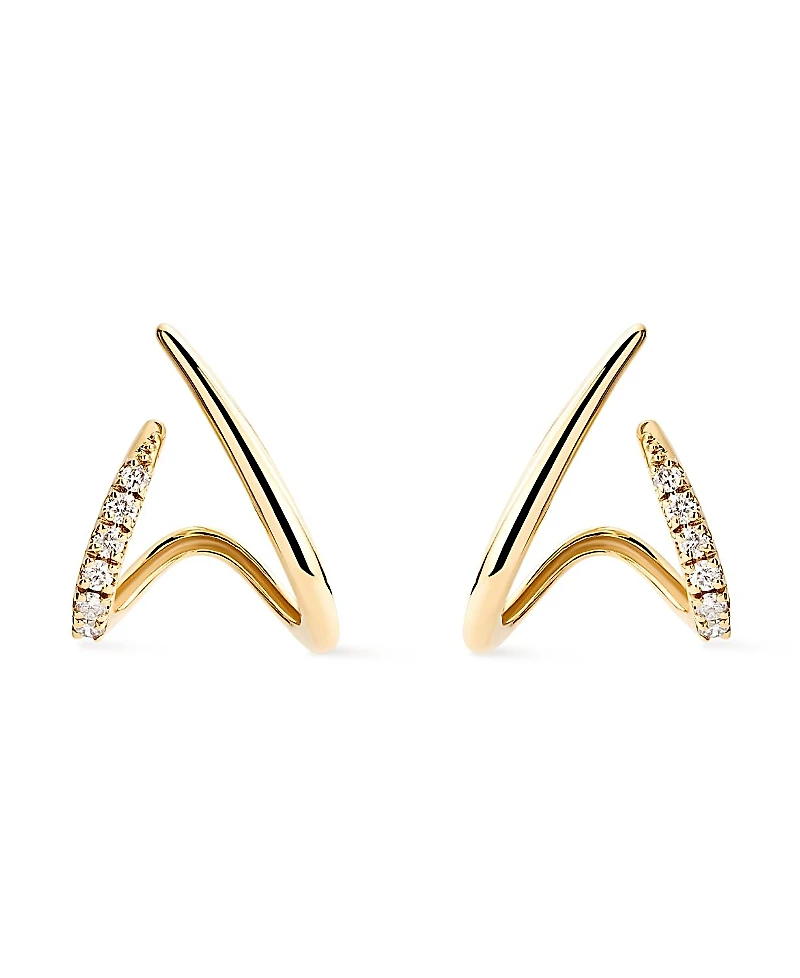 Ana Luisa Solid Gold Lab Grown Diamond Aurora Huggie Studs