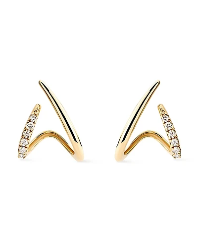 Ana Luisa Solid Gold Lab Grown Diamond Aurora Huggie Studs