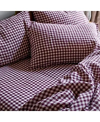 Gingham Linen Fitted Sheet