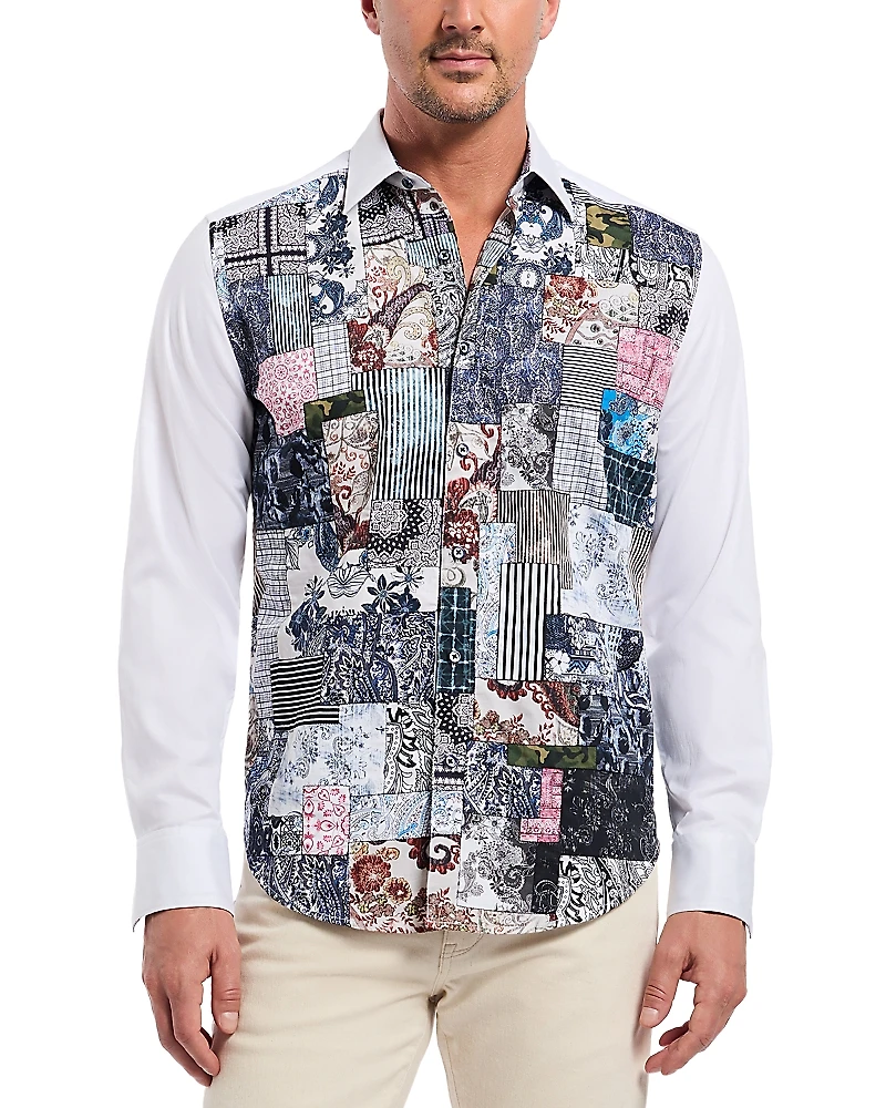 Robert Graham Madeira Patchwork Woven Long Sleeve Shirt