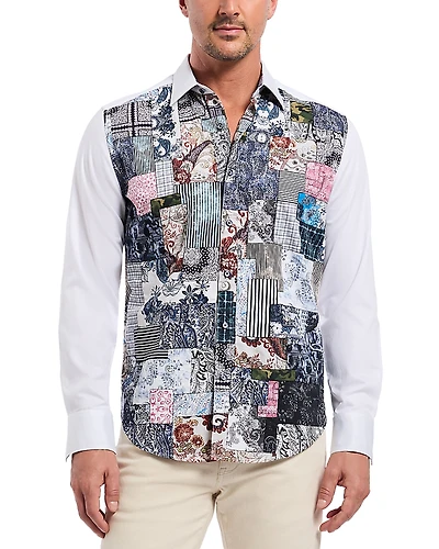 Robert Graham Madeira Patchwork Woven Long Sleeve Shirt