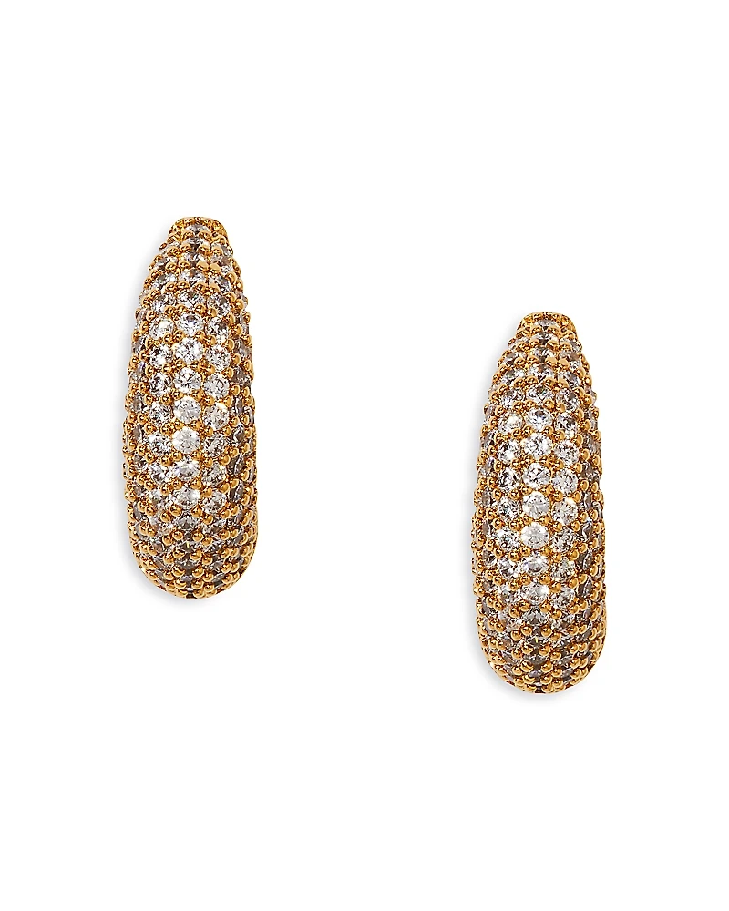 Nadria Alma Pave Dome Hoop Earrings
