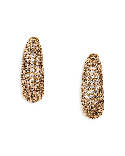 Nadria Alma Pave Dome Hoop Earrings