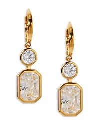 Bklyn Cubic Zirconia Double Stone Drop Earrings