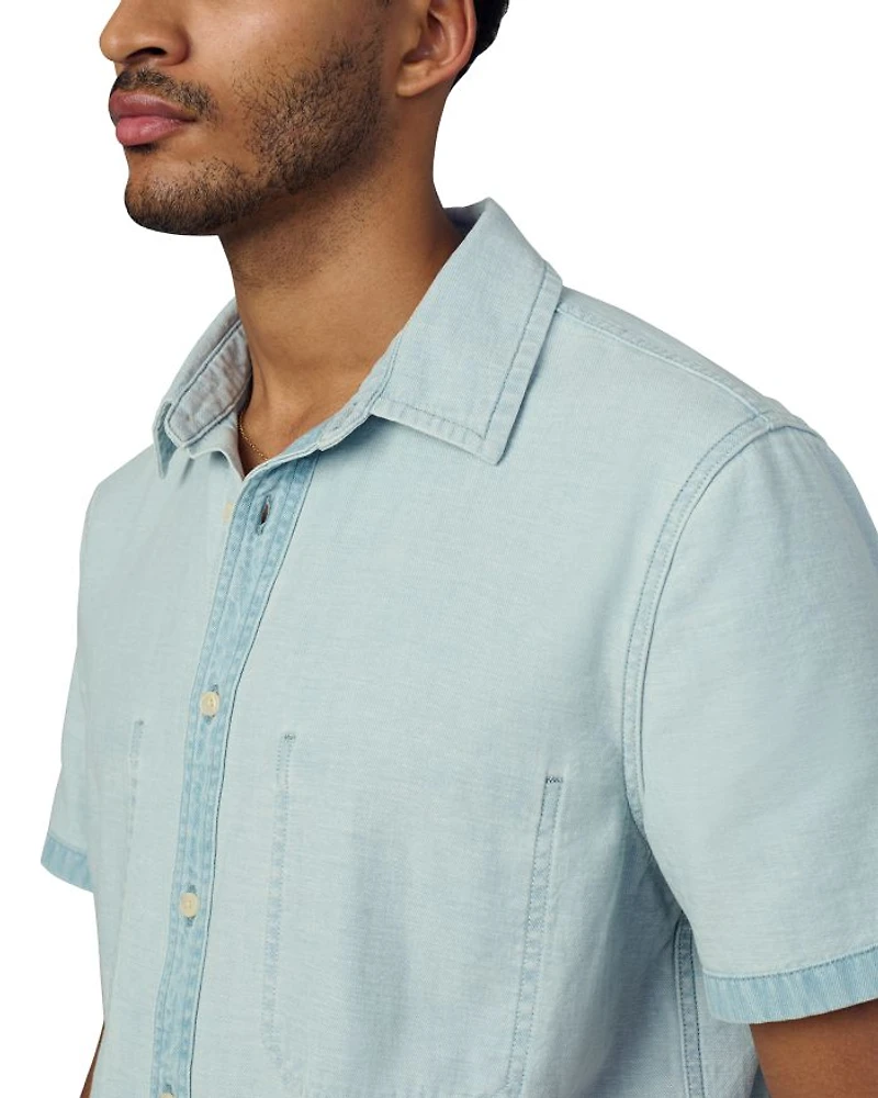 Regular Fit Reverse Chambray Short Sleeve Shirt
