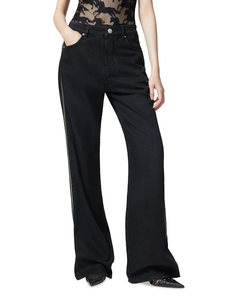 Wanda Wide Leg Jeans Limo Black