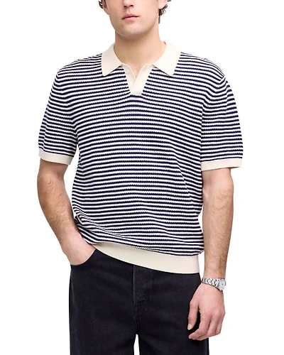 Pointelle Stitch Regular Fit Short Sleeve Sweater