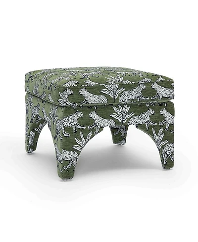 Raji Leopard Jacquard Ottoman