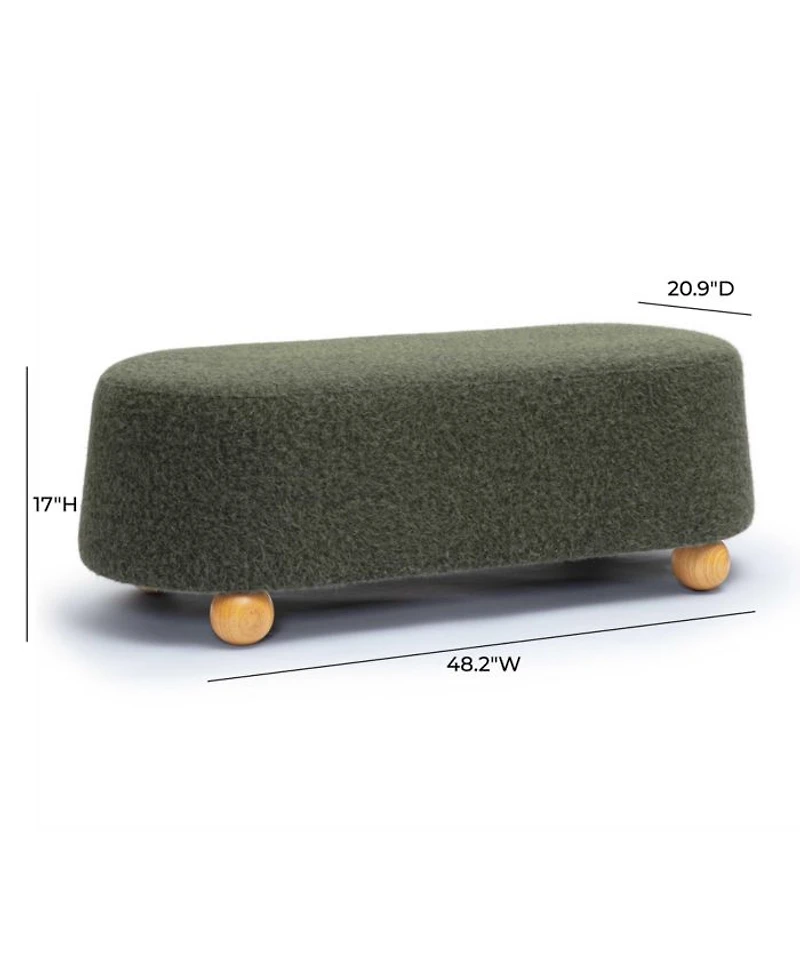 Jaine Loose Faux Mohair Large Ottoman