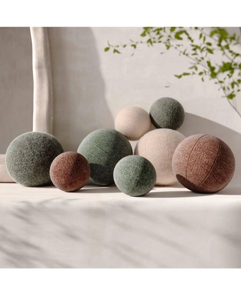 Boba Long Faux Mohair 14" Ball Pillow