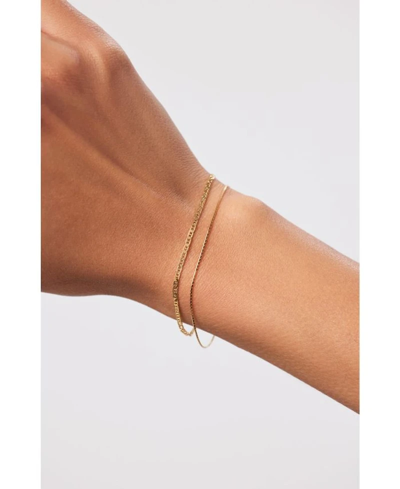 Solid Gold Silk Chain Bracelet