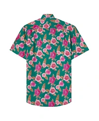 Morgan Floral Print Linen Short Sleeve Shirt