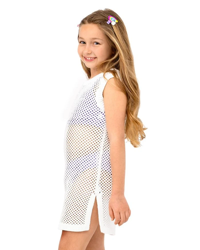 Girls' Reina Crochet Cover-Up Dress - Little Kid, Big Kid
