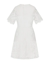 Nikoletta Mixed Laces Pleated Combo Mini Dress