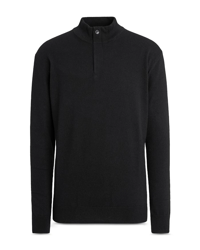 Oasi Cashmere Zip Mock Neck Sweater