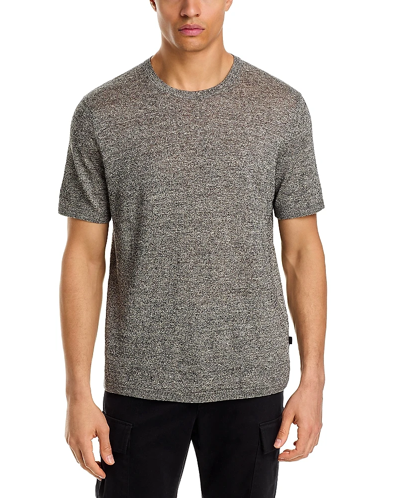Michael Kors Mouline Short Sleeved Linen Blend Crewneck Tee