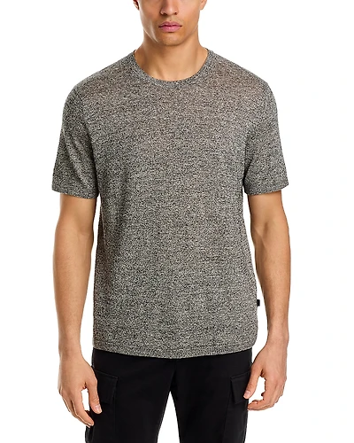 Michael Kors Mouline Short Sleeved Linen Blend Crewneck Tee