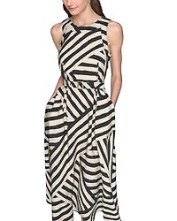 Printed Rumpled Midi Dress
