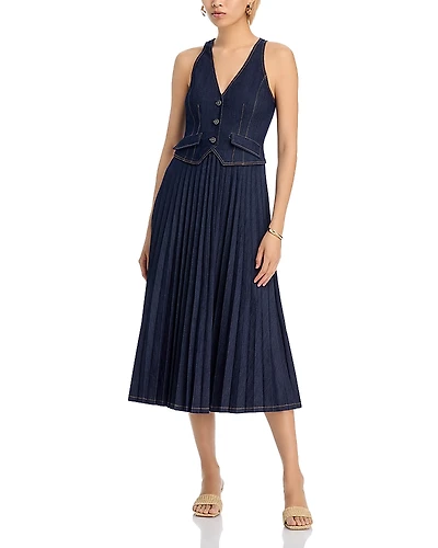 Cinq a Sept Esther Sleeveless Denim Midi Dress