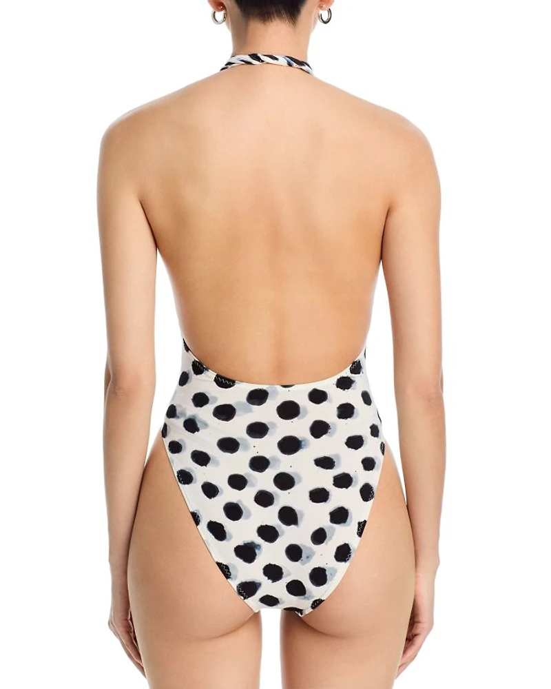 Crossover Halter One Piece Swimsuit