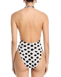 Crossover Halter One Piece Swimsuit
