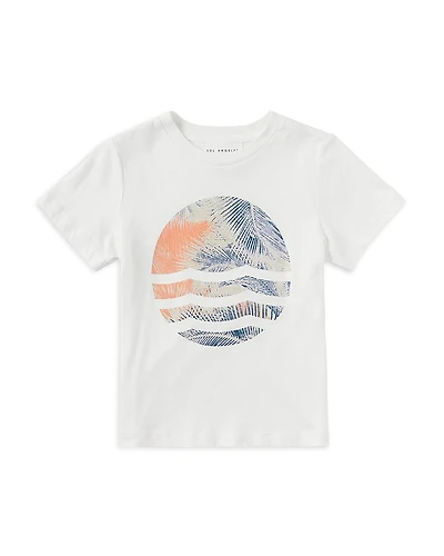 Sol Angeles Unisex Coral Palm Waves Cotton Tee - Little Kid, Big Kid