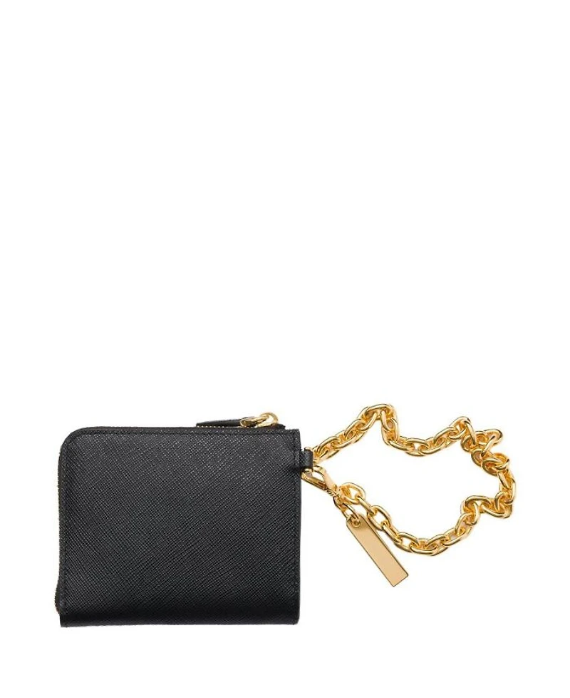 Small Saffiano Leather Zipper Wallet