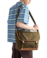 Large Re-Nylon and Suede Shoulder Bag