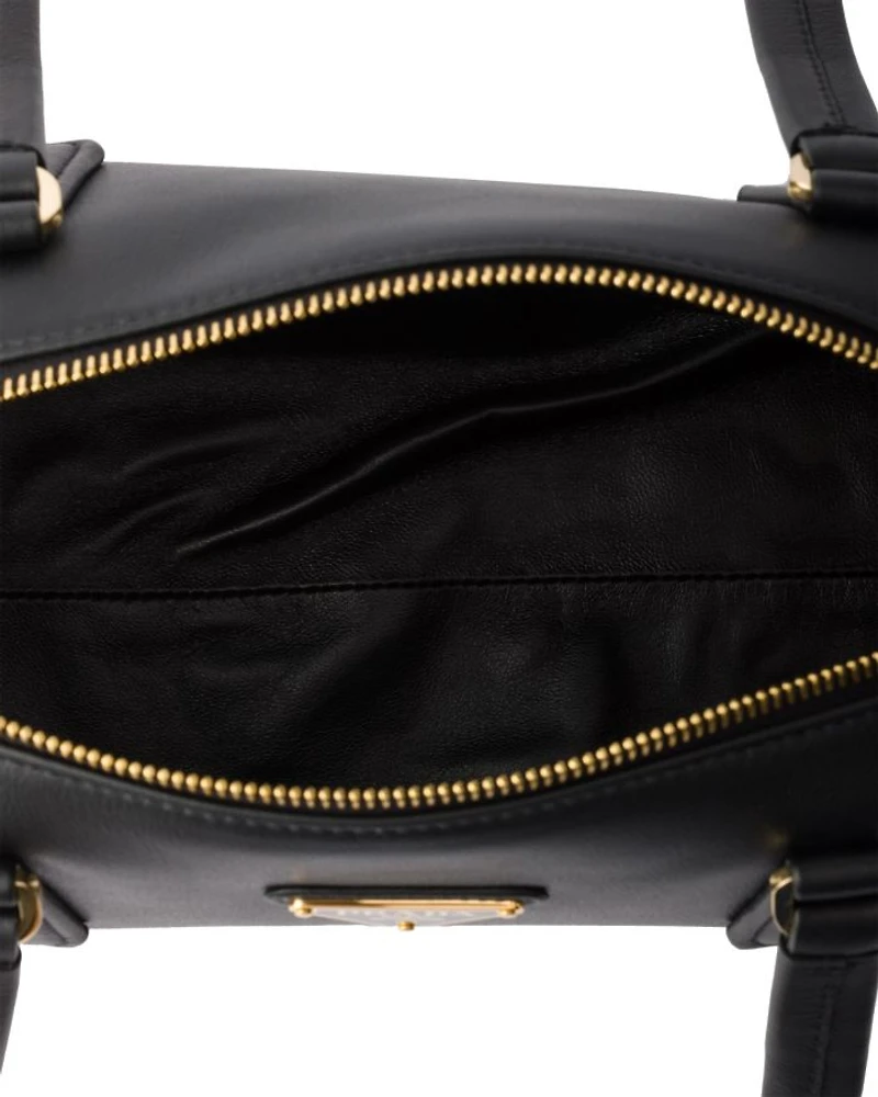 Medium Leather Top-Handle Bag with Padlock