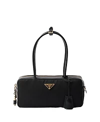 Prada Re-Nylon and Leather Top-Handle Bag with Padlock