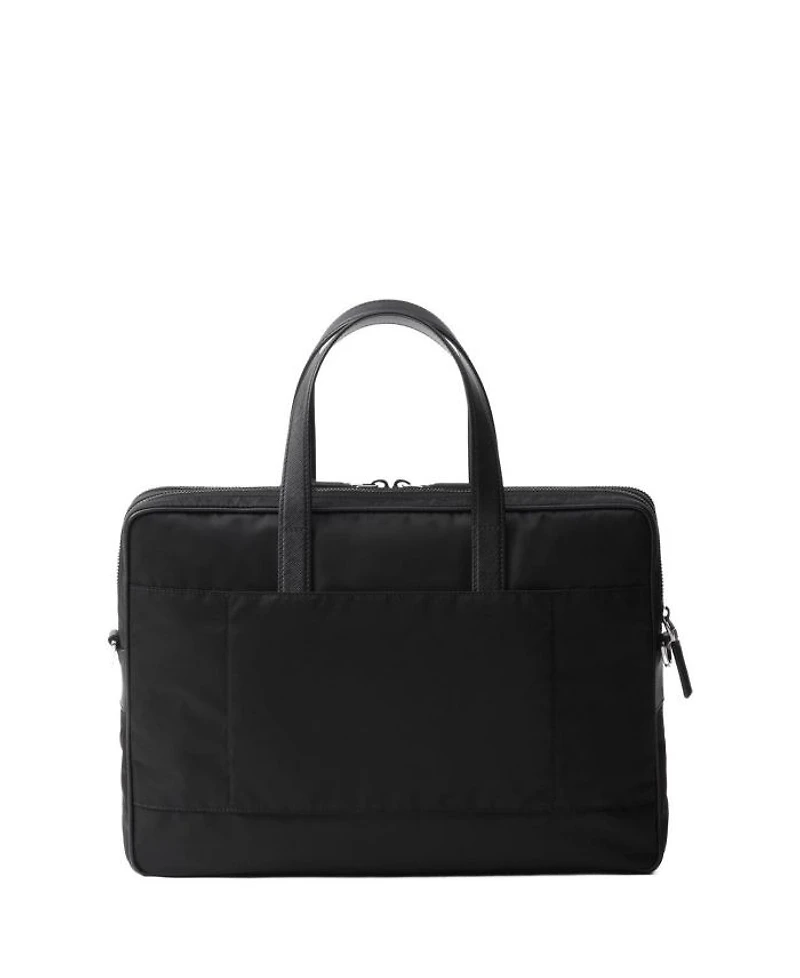Re-Nylon and Saffiano Leather Briefcase